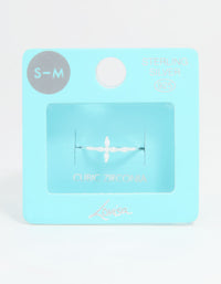 Sterling Silver Cubic Zirconia Marquise Cross Ring - link has visual effect only