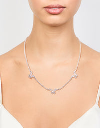 Silver Cubic Zirconia Butterfly Charm Necklace - link has visual effect only