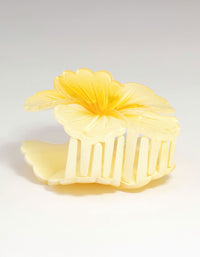 Yellow Ombre Hibiscus Hair Claw Clip - link has visual effect only