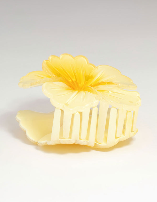Yellow Ombre Hibiscus Hair Claw Clip