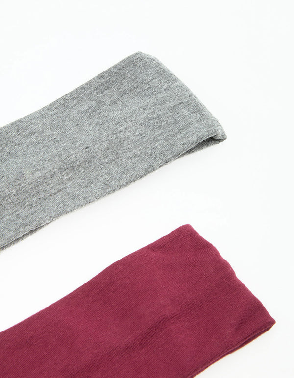 Red & Grey Fabric Stretch Headbands 2-Pack