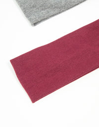 Red & Grey Fabric Stretch Headbands 2-Pack - link has visual effect only