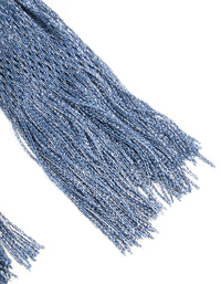 Blue Glitter Fabric Draped Scarf - link has visual effect only