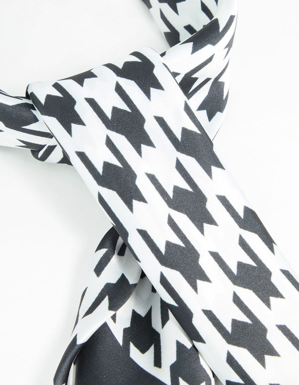 Houndstooth Print Fabric Scarf