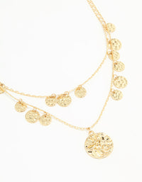 Gold Coin Layered Necklace - link has visual effect only