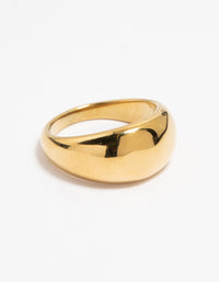 Waterproof Gold Plated Stainless Steel Bold Thick Signet Ring - link has visual effect only