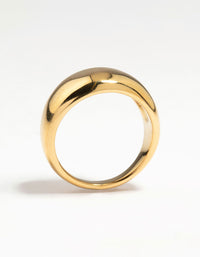 Waterproof Gold Plated Stainless Steel Bold Thick Signet Ring - link has visual effect only