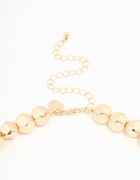 Gold Blue Beaded Short Necklace - link has visual effect only