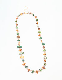 Green & Neutral Beaded Necklace - link has visual effect only