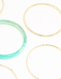 Gold & Acrylic Twisted Bangles 6-Pack - link has visual effect only