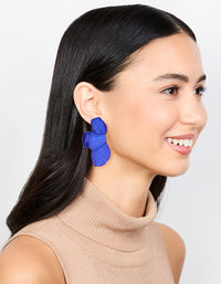 Blue Coated Metal Petal Drop Earrings - link has visual effect only