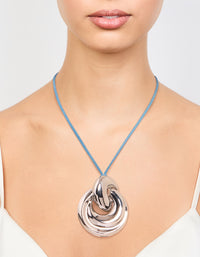 Silver Cord Knotted Pendant Necklace - link has visual effect only