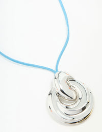 Silver Cord Knotted Pendant Necklace - link has visual effect only