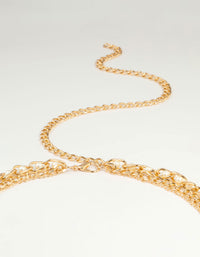 Gold Pearl Mixed Chain Belt - link has visual effect only