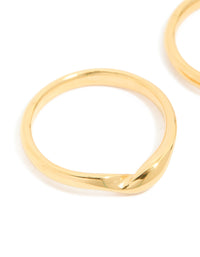 Waterproof Gold Plated Stainless Steel Subtle Twist Stacking Rings 2-Pack - link has visual effect only