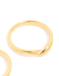 Waterproof Gold Plated Stainless Steel Subtle Twist Stacking Rings 2-Pack - link has visual effect only
