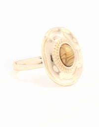 Gold Stone Oval Statement Ring - link has visual effect only