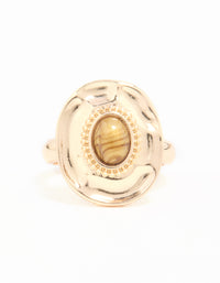 Gold Stone Oval Statement Ring - link has visual effect only