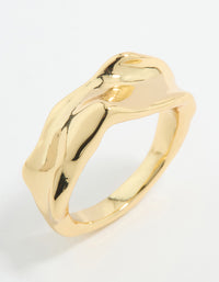Gold Plated Textured Band Ring - link has visual effect only