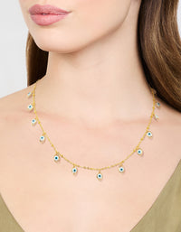 Waterproof Gold Plated Stainless Steel Evil Eye Necklace - link has visual effect only