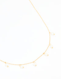 Waterproof Gold Plated Stainless Steel Pearl Charms Necklace - link has visual effect only