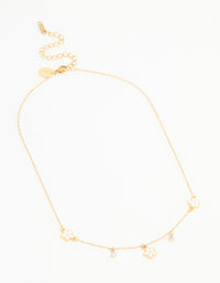 Waterproof Gold Plated Stainless Steel Cubic Zirconia Heart Floral Pendant Necklace - link has visual effect only