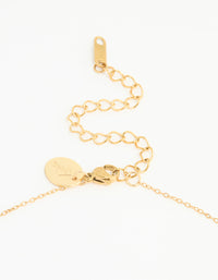 Waterproof Gold Plated Stainless Steel Cubic Zirconia Heart Floral Pendant Necklace - link has visual effect only