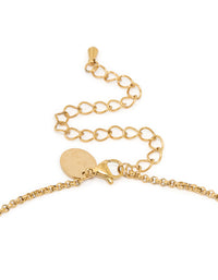 Waterproof Gold Plated Stainless Steel Double Ring Pendant Necklace - link has visual effect only
