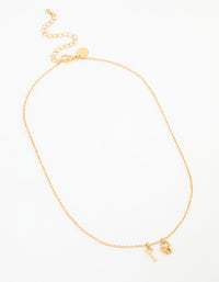 Waterproof Gold Plated Stainless Steel Heart Key Necklace - link has visual effect only