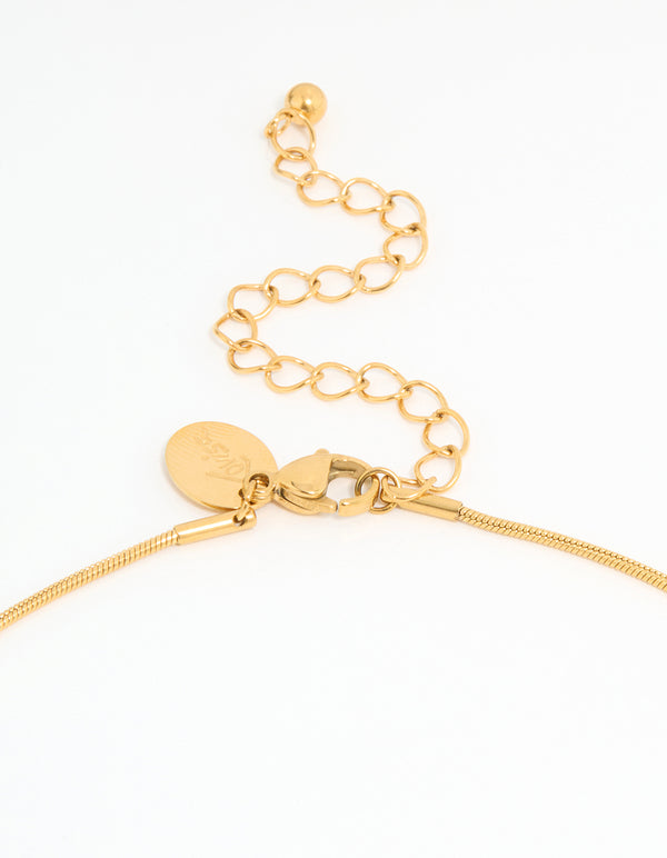 Waterproof Gold Plated Stainless Steel Snake Chain Bow Necklace