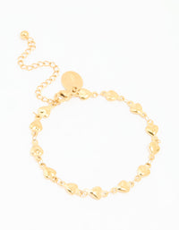 Waterproof Gold Plated Stainless Steel Hearts Bracelet - link has visual effect only