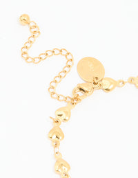 Waterproof Gold Plated Stainless Steel Hearts Bracelet - link has visual effect only