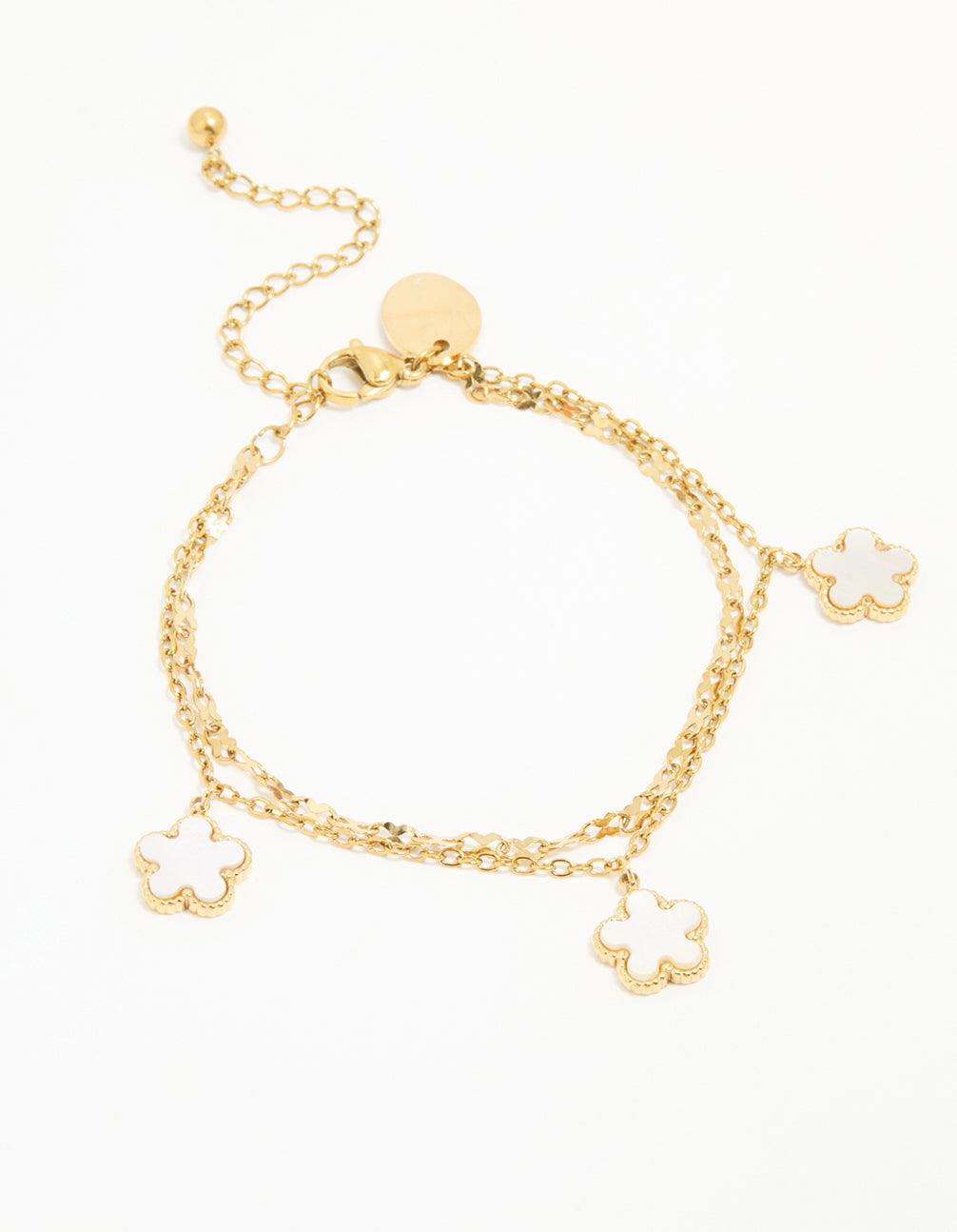 Waterproof Gold Plated Stainless Steel Floral Petal Bracelet