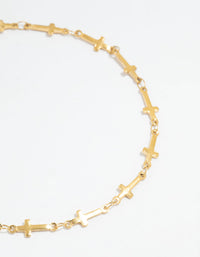 Waterproof Gold Plated Stainless Steel Cross Anklet - link has visual effect only