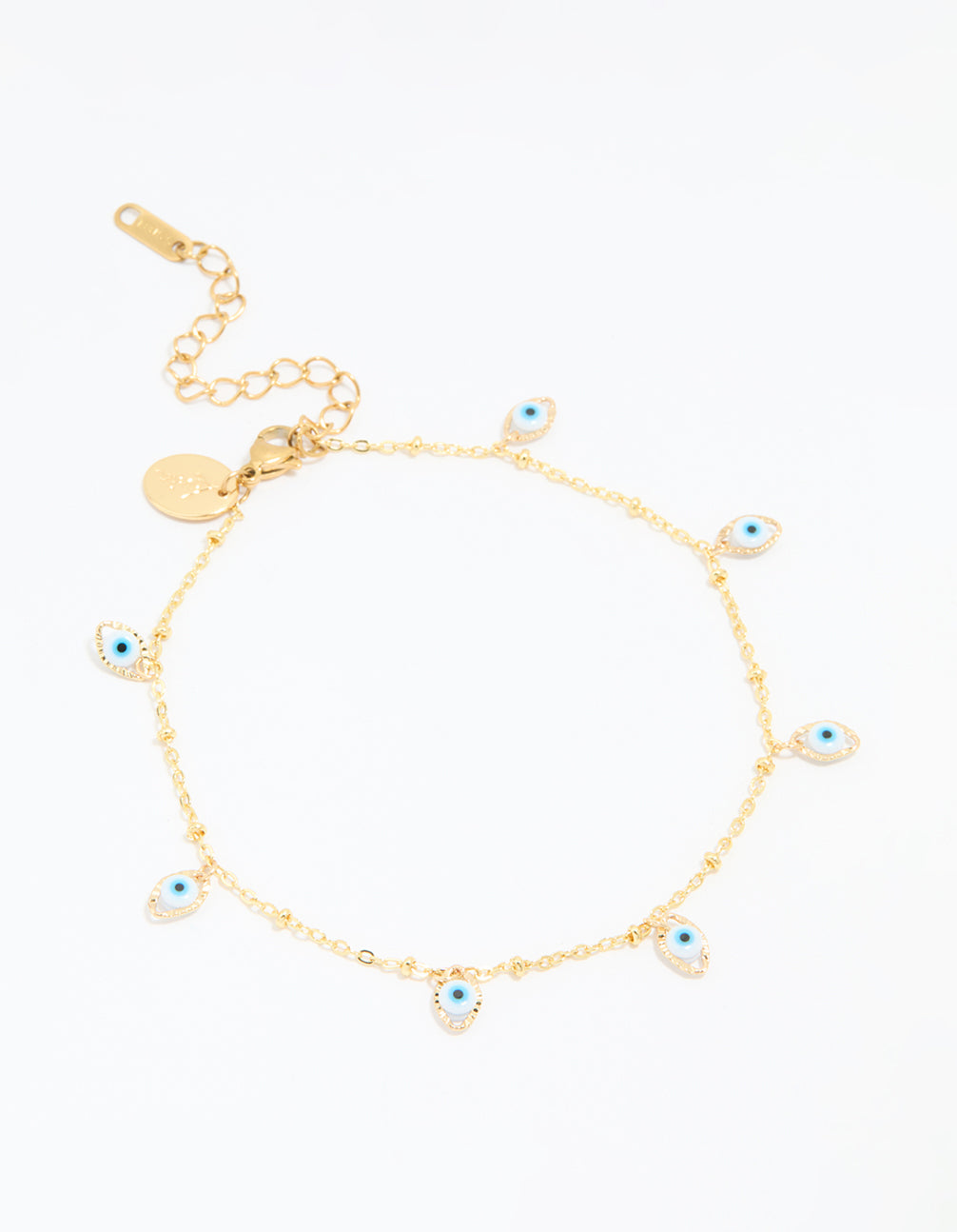 Waterproof Gold Plated Stainless Steel Evil Eye Anklet