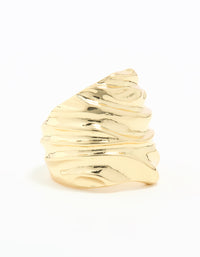 Gold Plated Molten Face Ring - link has visual effect only