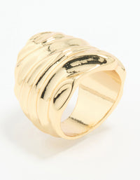 Gold Plated Molten Face Ring - link has visual effect only