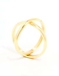 Waterproof Gold Plated Stainless Steel Intertwined Stacked Ring - link has visual effect only