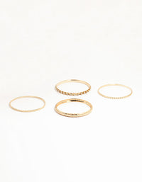 Gold Mixed Textured Bangles 4-Pack - link has visual effect only