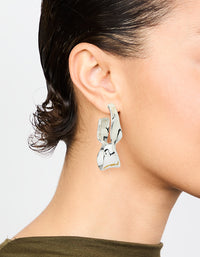 Silver Twisted Hoop Large Earrings - link has visual effect only