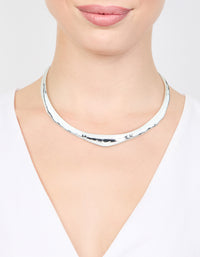 Silver Thin Choker Necklace - link has visual effect only