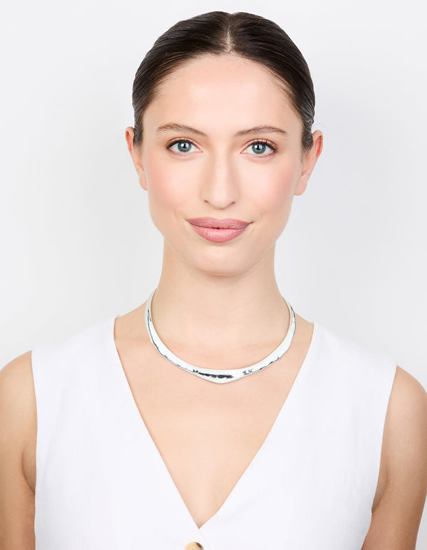 Silver Thin Choker Necklace