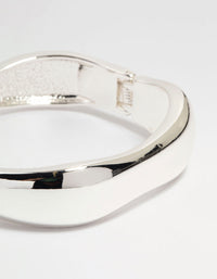 Silver Thin Wrist Hinged Bangle - link has visual effect only