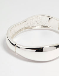 Silver Thin Wrist Hinged Bangle - link has visual effect only