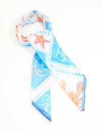 Blue Fabric Vacation Print Scarf - link has visual effect only