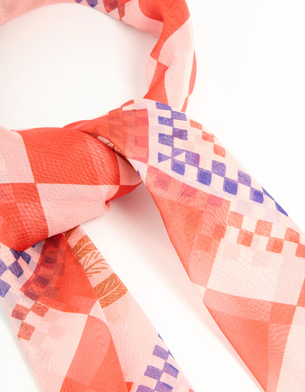 Red Fabric Vacation Print carf