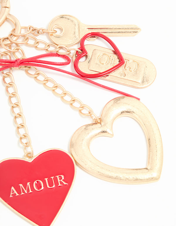 Gold Amour Heart Keychain