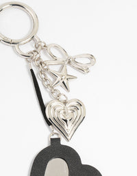 Silver Mirror Heart Keychain - link has visual effect only