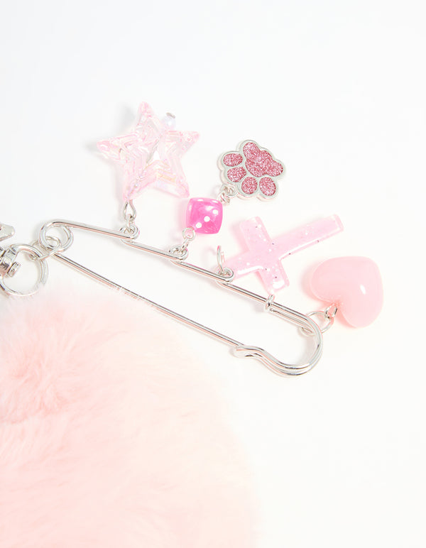 Pink Heart Rope Keychain