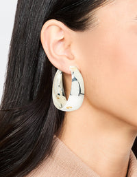 Silver Smooth Thick Hoop Earrings - link has visual effect only